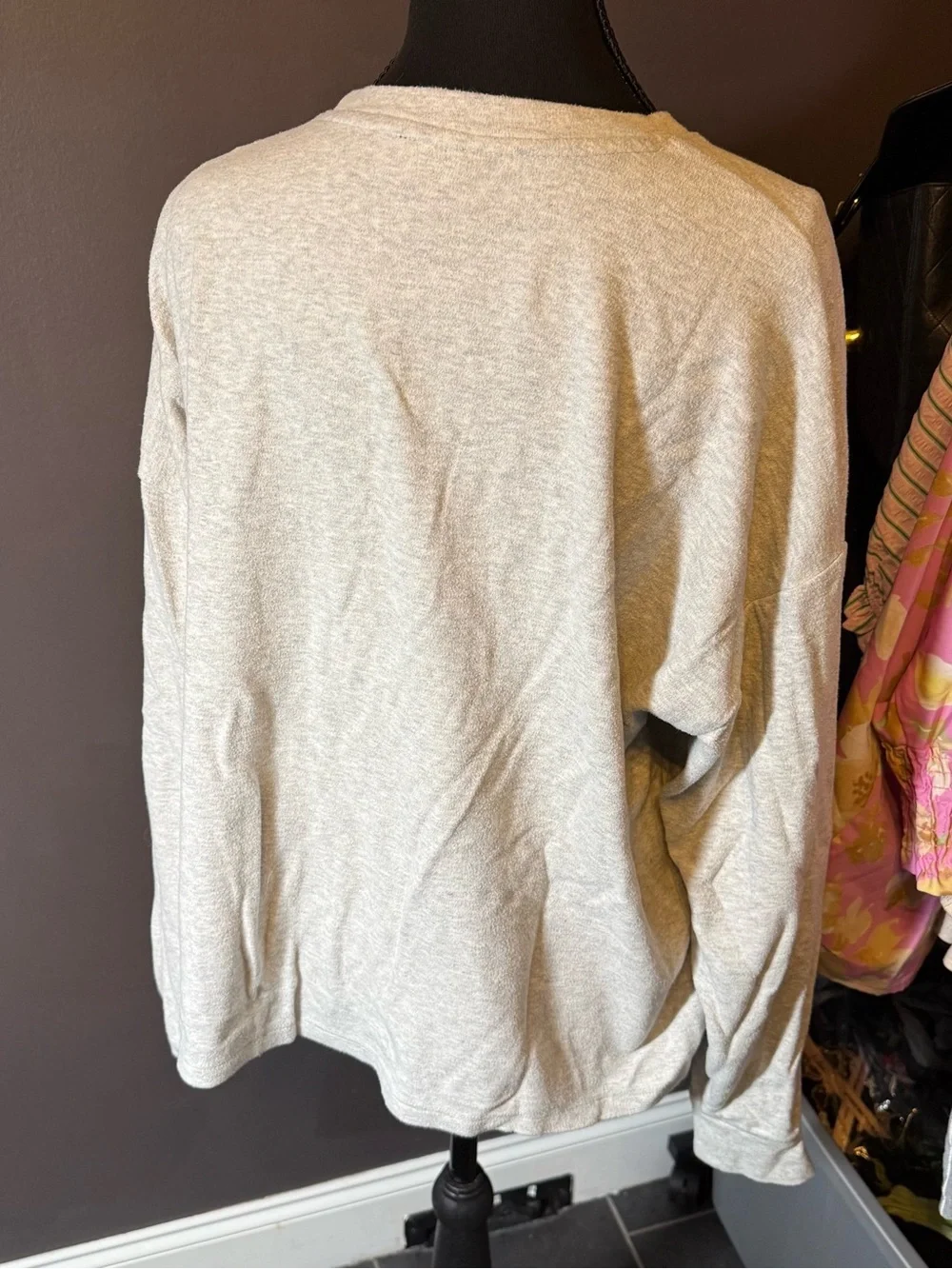 J. Crew Heathered Light Gray Crewneck Sweater